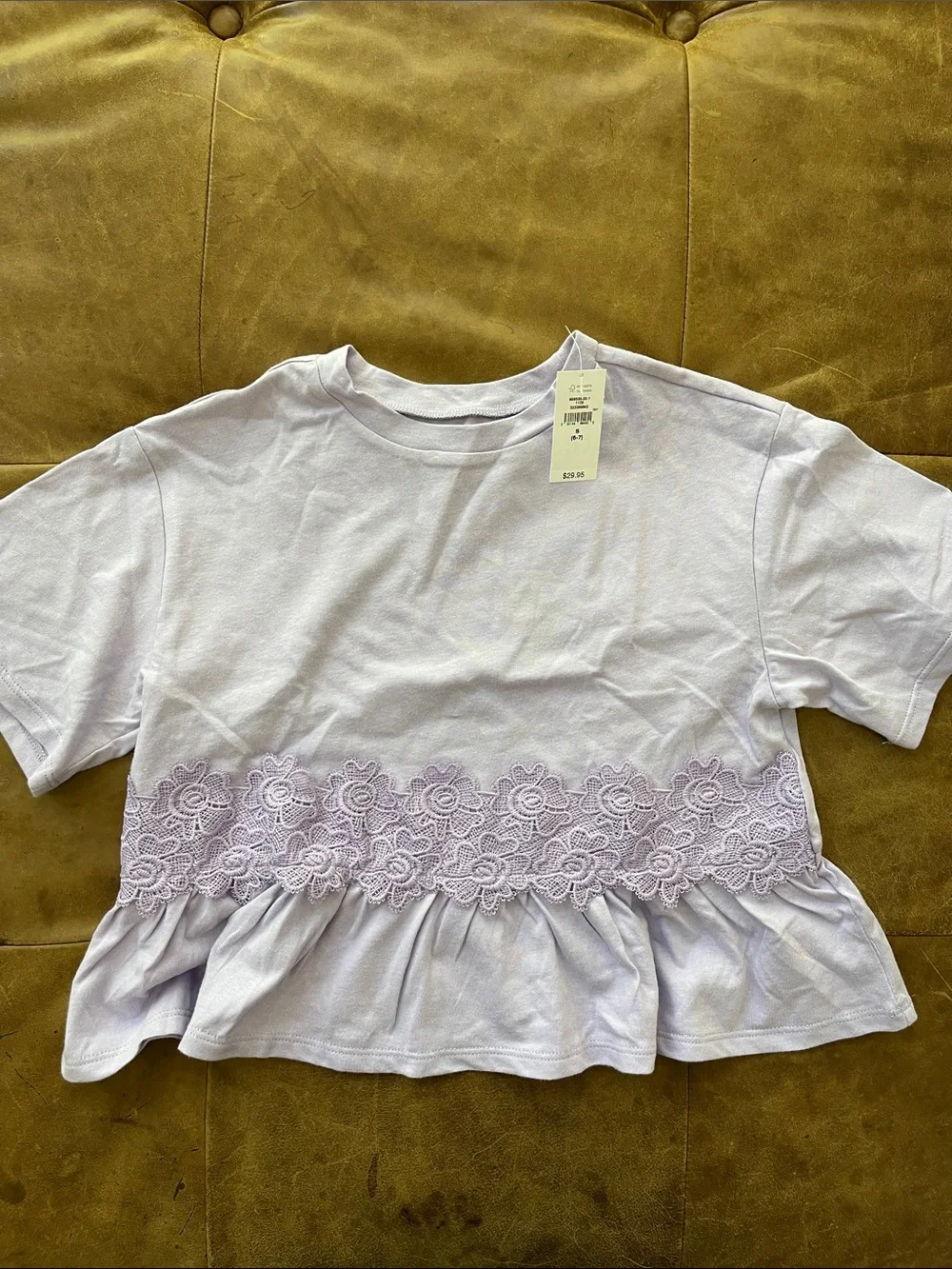 GAP Lilac Lace Peplum Tee